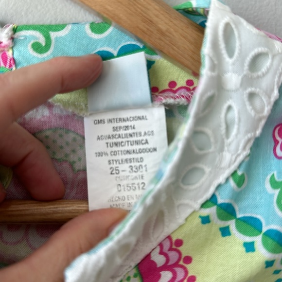 Girls Peaches ‘n Cream Floral Lace Trimmed Tunic Top 6x - Picture 8 of 8